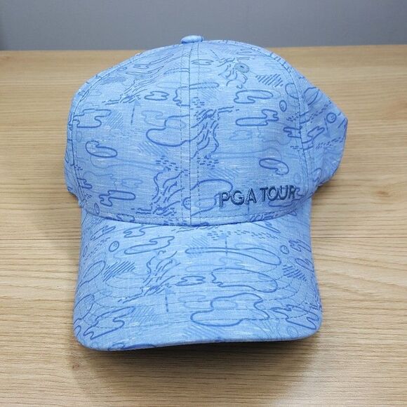 PGA Tour Mens Blue Conversational Printed Flex Cap Sweatband One Size - Picture 2 of 8